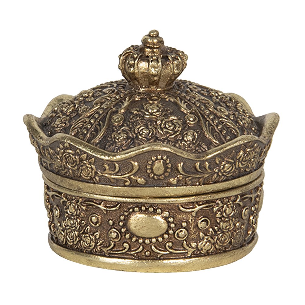 Boîte à bijoux Doré, Plastique Ø 9x7 cm
