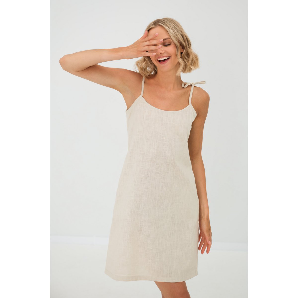 COAST – Ärmelloses Unterkleid aus Leinen mit Taschen