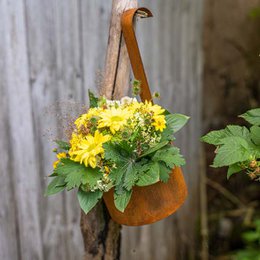 Tuindecoratieve plantenpot | Set van 2 | om op te hangen | Patina decoratieve hangpot