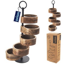 Tier Kuchenständer Holz 5 -Tier -Mango 44,5 cm
