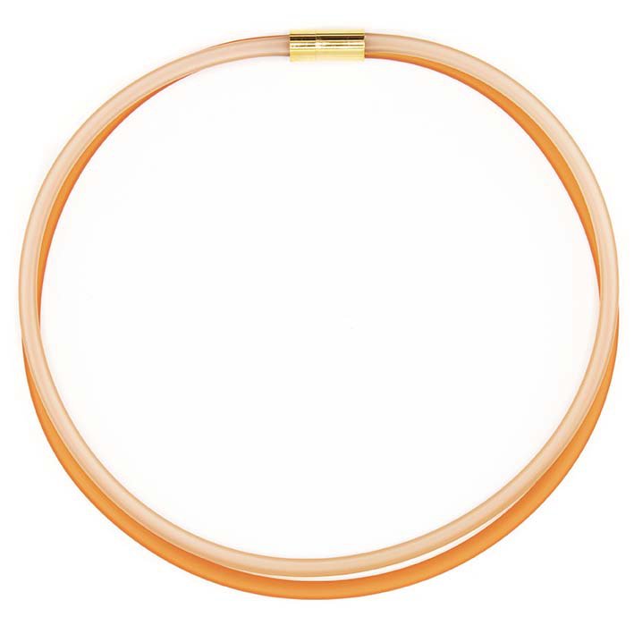 Gummikæde, orange/champagne, 2-linet