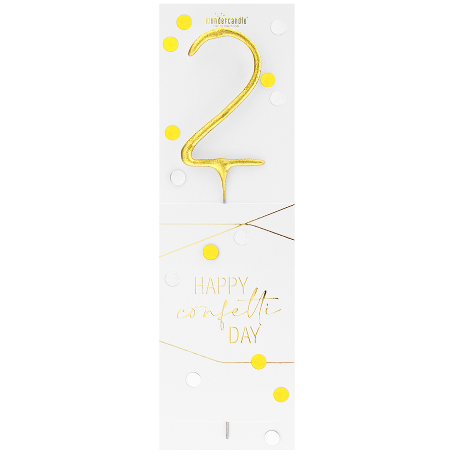 2 gold Confetti Wondercandle® classic