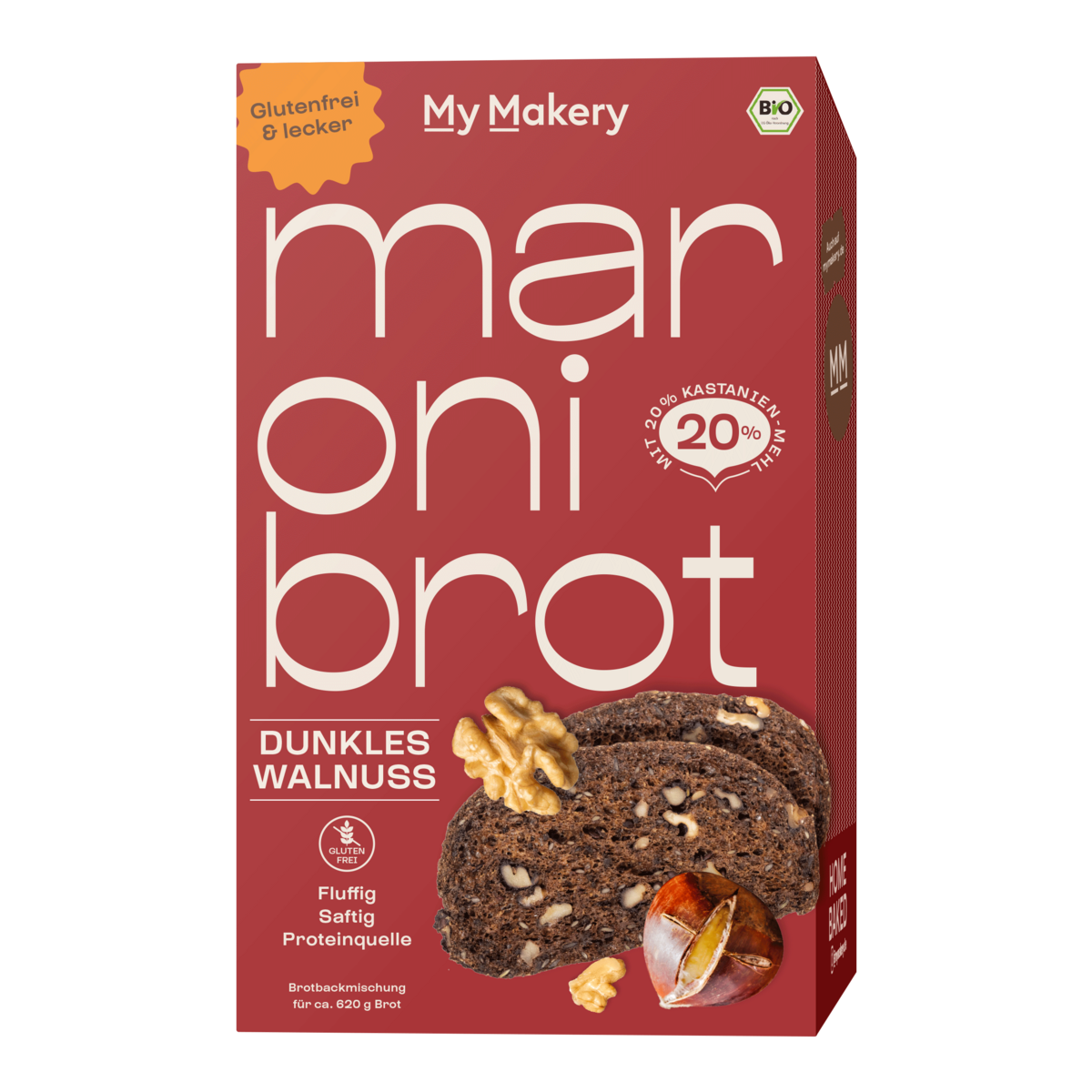 Glutenfreie Maronibrot Backmischung Dunkles Walnuss