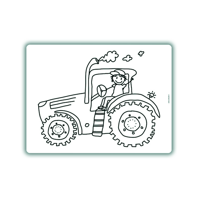 Genfarverbart dækkeserviet Tractor Billy