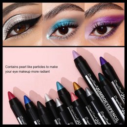 Rokerige Donkergroene Oogschaduw Potloodstift Waterdicht Parelmoer 12 Kleuren Metallic Glitter Oogschaduw Markeerstift Make-up Tool