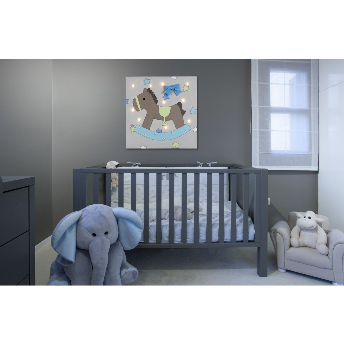 Schaukelpferd Junge Led Light Canvas