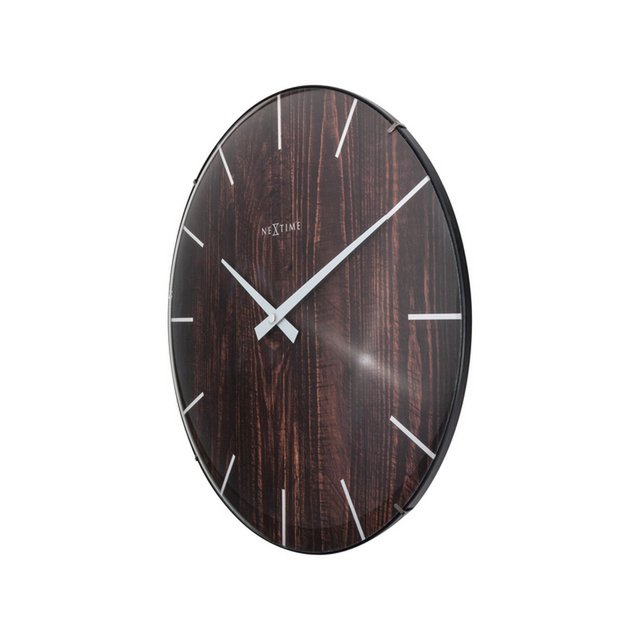 Horloge murale NeXtime Edge Wood Dome 35 cm marron