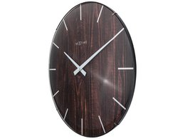 Wall clock NeXtime Edge Wood Dome 35 cm brown