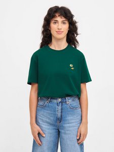 Bio T-shirt Hawaii-green cotton T-shirt with island embroidery, women