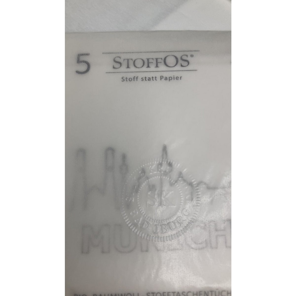 Stofftaschentücher S Bio StoffOS handbedruckt mit Stadtmotiv München