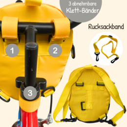 2 en 1 bolso de bicicleta y mochila - abeja