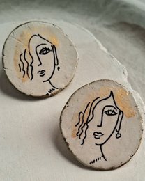 Aretes | Papel maché pintado Mujer Pintado a mano