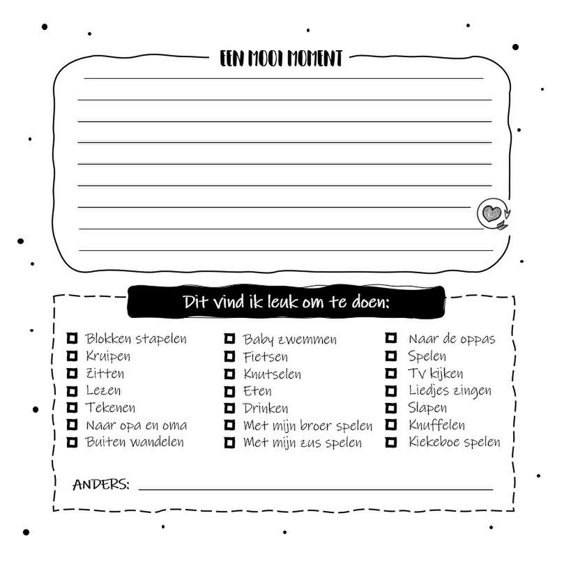 Fill-in book SilliBeads - My From Toddler to Toddler Growing Up Book - Hardcover Wire-o (BLACK/WHITE SERIES)