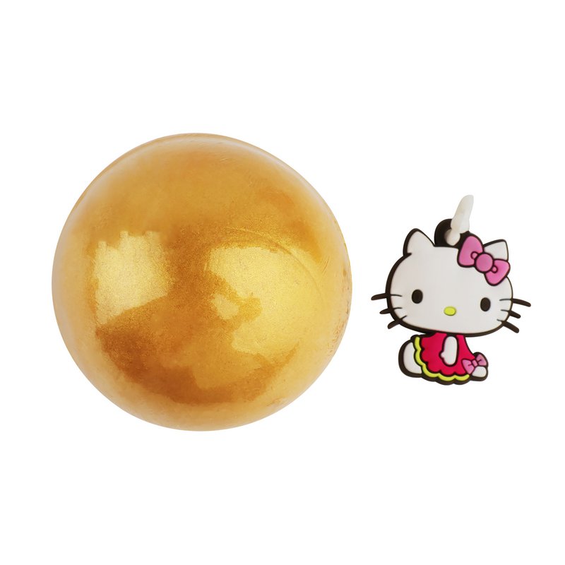 Hello Kitty, Bomba da Bagno Effervescente, Schiuma con Medaglione, Sorpresa, Bombe da Bagno, Pesca, Dorato, Bambini, Junior, Vegan, 170 g, TAKE CARE