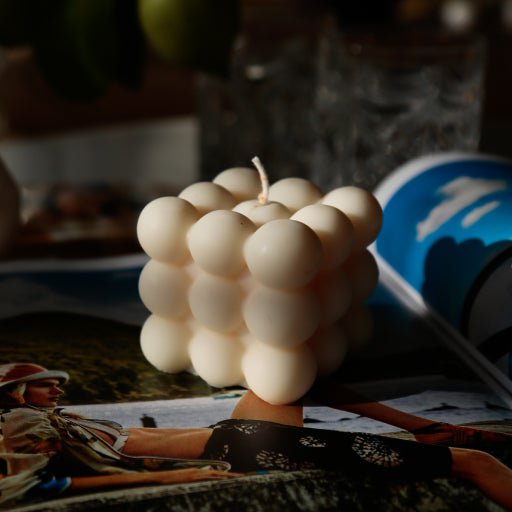 Bougie bulle cire de colza blanc crème
