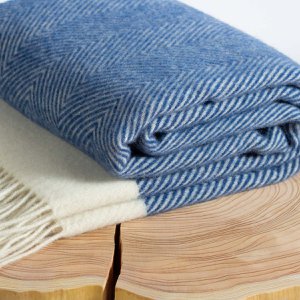 Wollen deken FLORENCE blauw