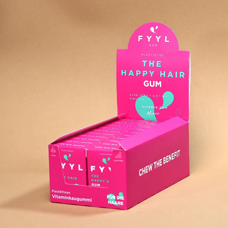 FYYL GUM - THE Happy Hair Gum - 20 tyggegummibokse pr. pakke - naturligt tyggegummi