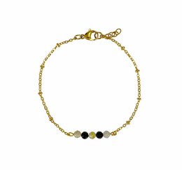 Bracelet Tourmaline & Rutilated Quartz - Gold
