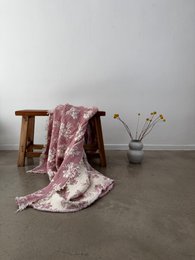 Muslin blanket - ROSE - old pink-white - 2.20 x 2.50 m