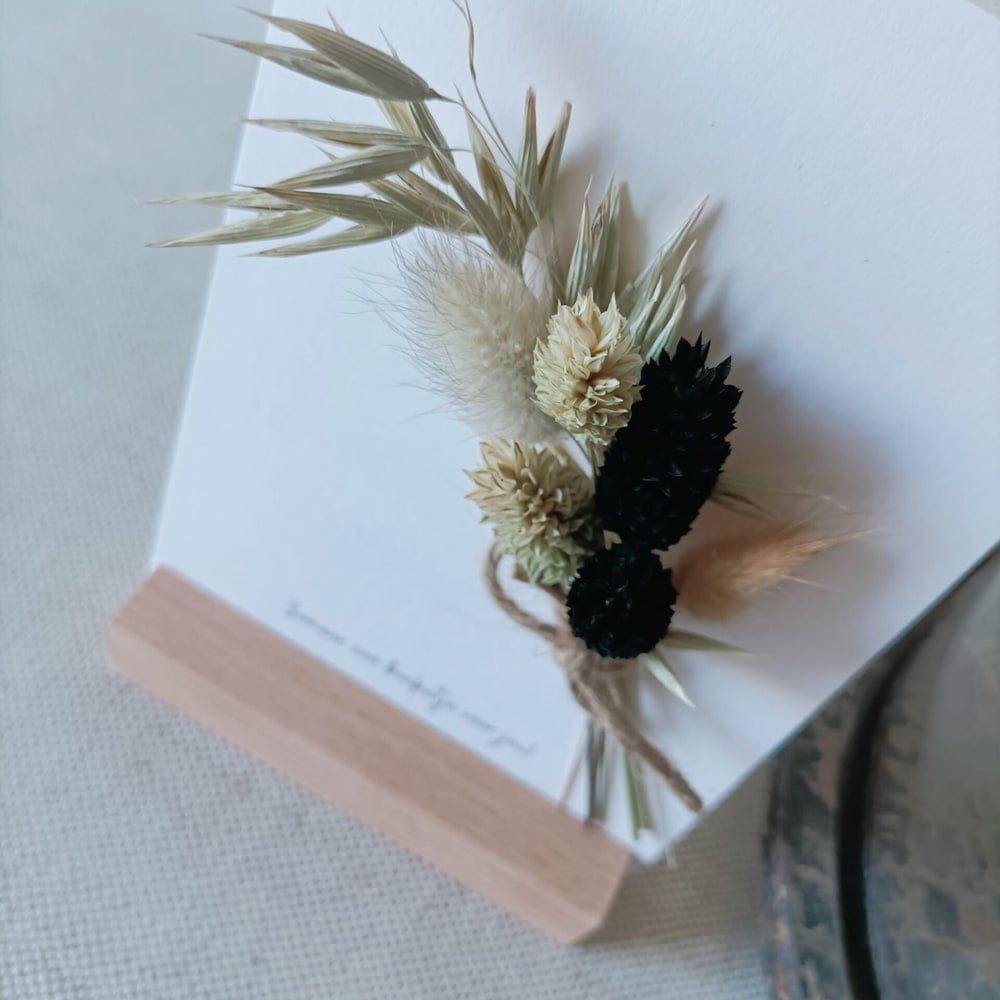 Card with dried flowers