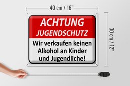 Tin sign Warning 40x30cm Youth protection no alcohol
