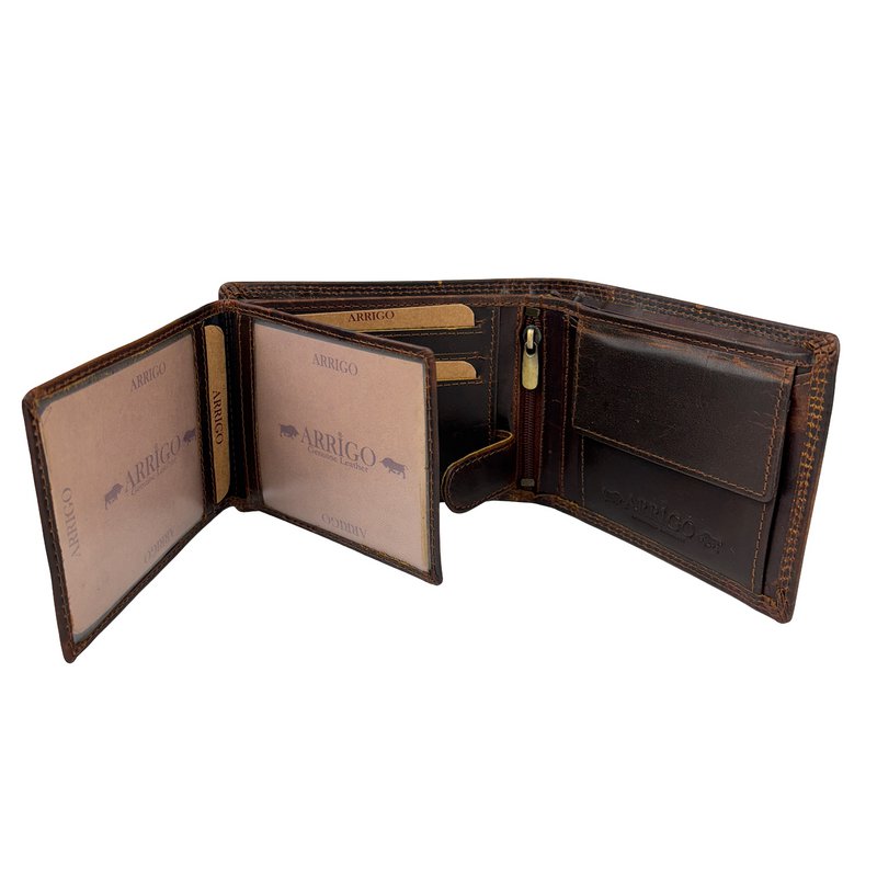 Wallet men's black rfid anti skim real leather