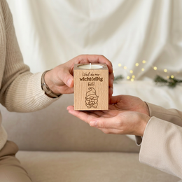 Teelichthalter Holz „Weil du mir wicht(el)ig bist!“ – Weihnachtsgeschenk für Mitarbeiter & Kollegen | inkl. Teelicht