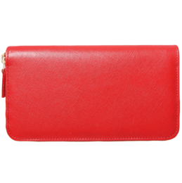 8 Portafoglio Zip Around Saffiano Carte Di Credito Rosso