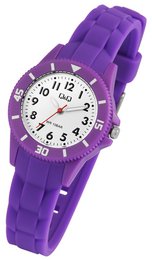 Q&Q children's/youth watch with silicone strap, 10 ATM, purple