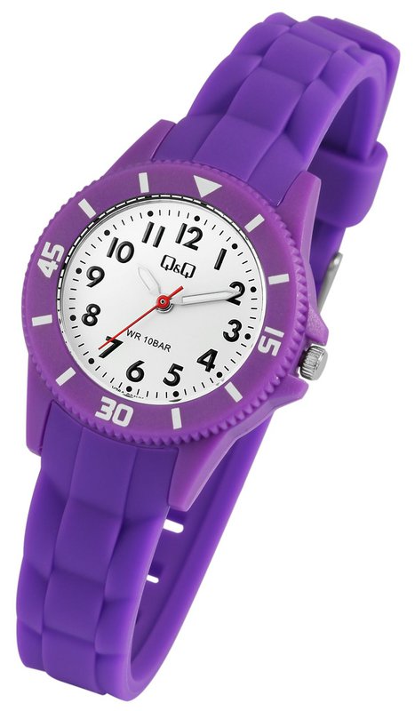 Q&Q children's/youth watch with silicone strap, 10 ATM, purple