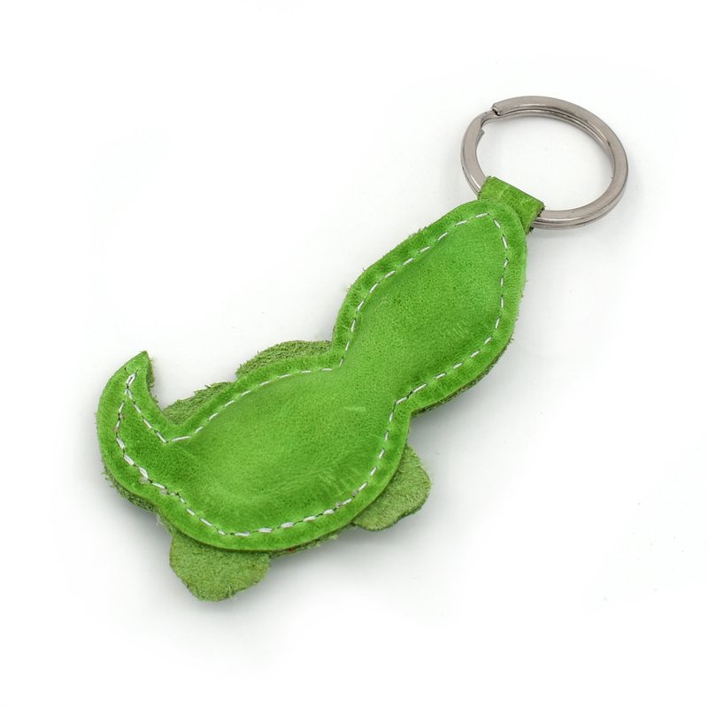 Groene hagedis handgemaakte lederen sleutelhanger