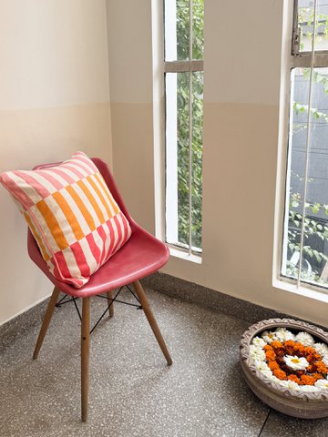 Mojo Pillow-Cover Pink, Soft Jacquard Knitted Cotton.