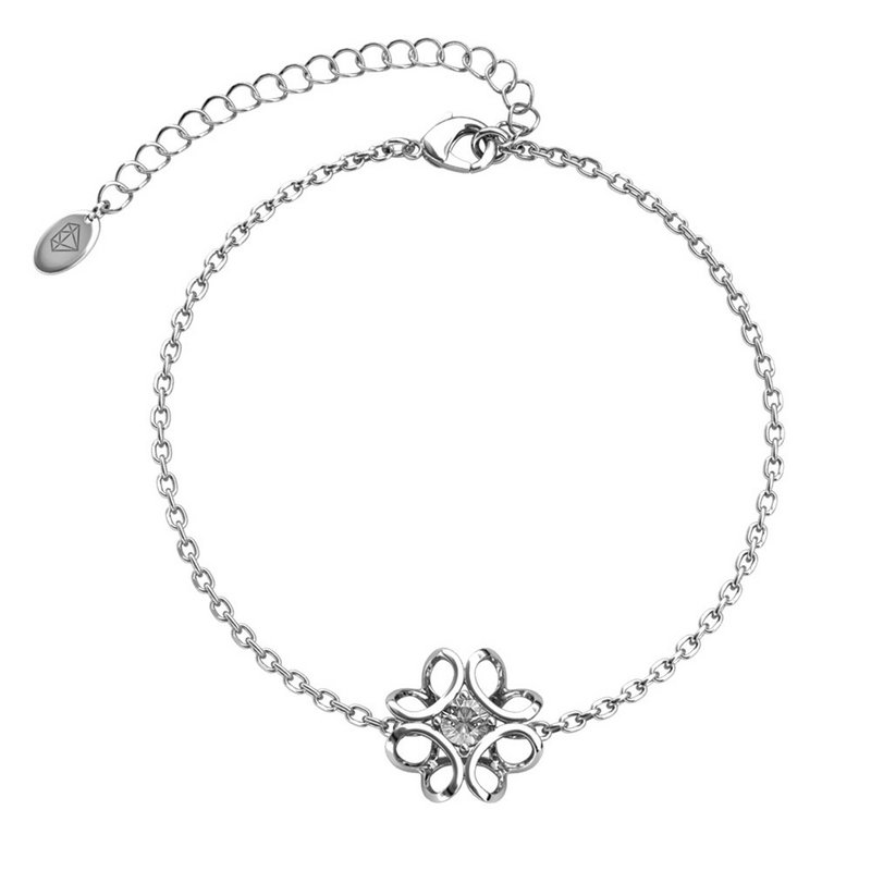 Påskelilje armbånd - sølv og krystal