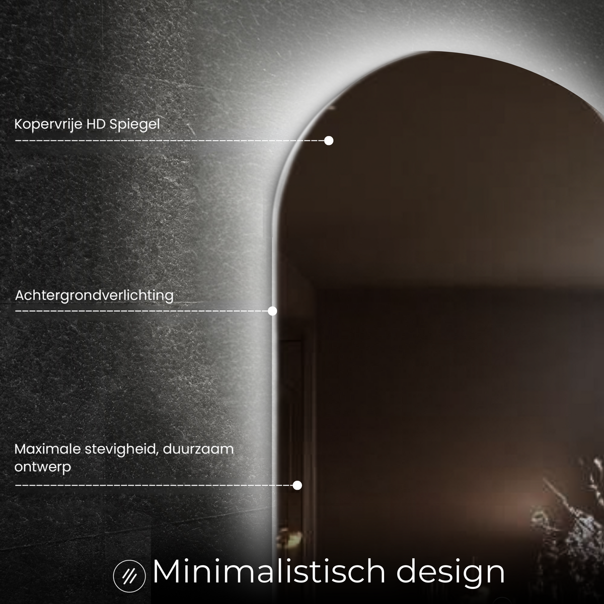 LED badeværelsesspejl Lumoire Serenity 45x100 cm