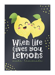 Tarjeta de felicitación Tarjeta de fuerza Limones // Cuando la vida te da limones