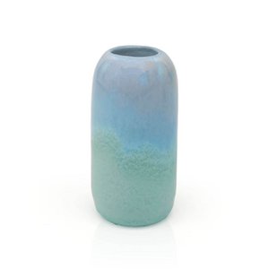 Candle holder tall, 9.5 cm, made of ceramic, turquoise