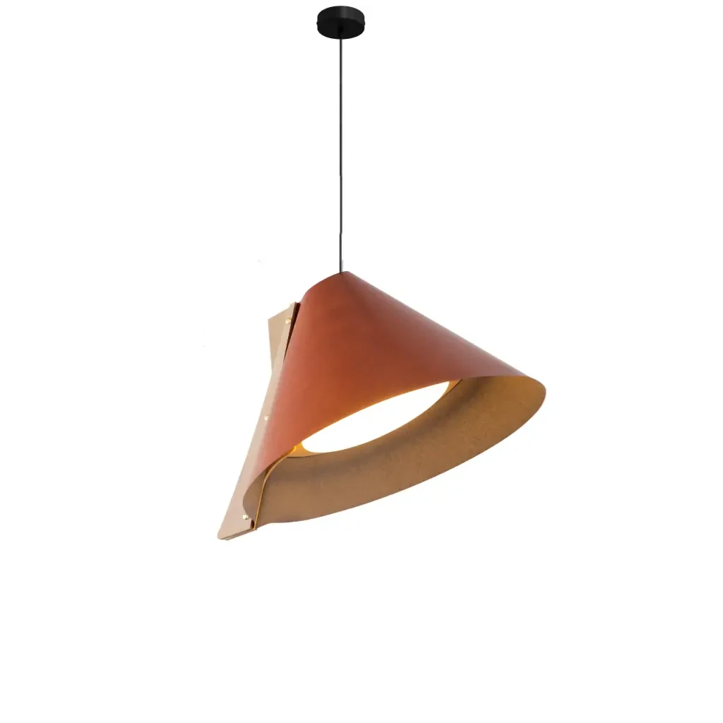 Silence S pendant light D28cm recycled leather