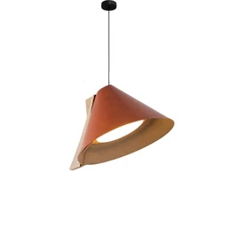 Lampada a sospensione Silence S D28 cm in pelle riciclata