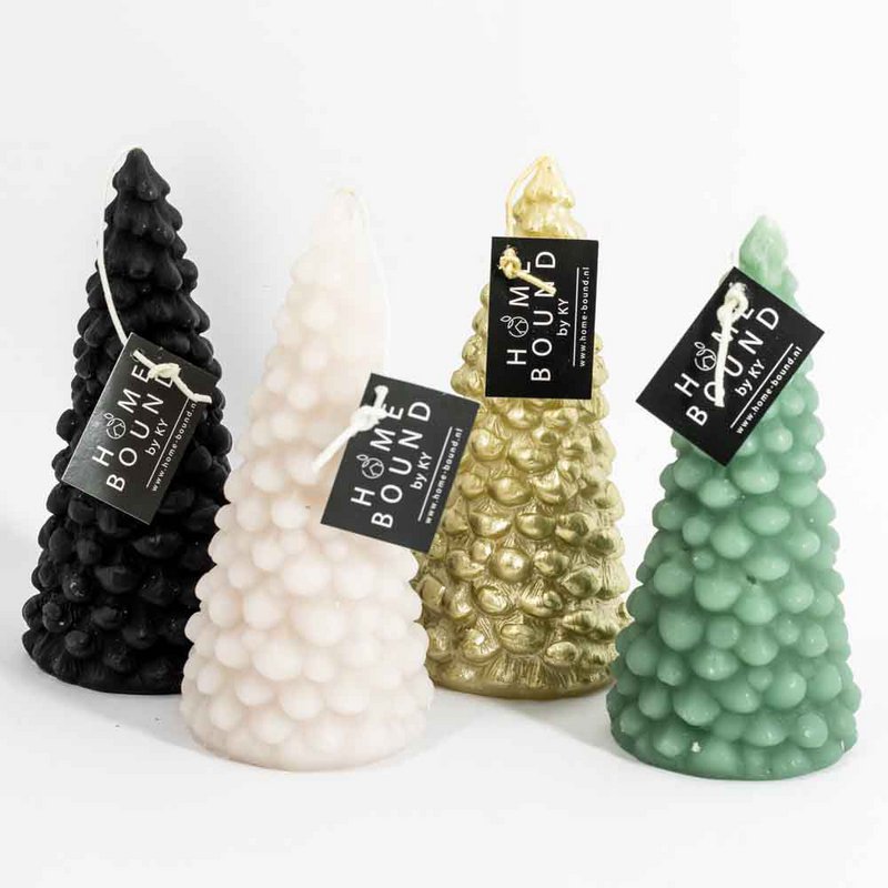 Black Christmas tree candle