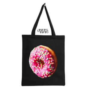 Pink Donut Tote Bag, Robuste Tasche mit langen Henkeln