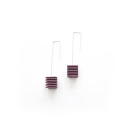 OPTICAL - Pendientes Cubo - Púrpura ciruela