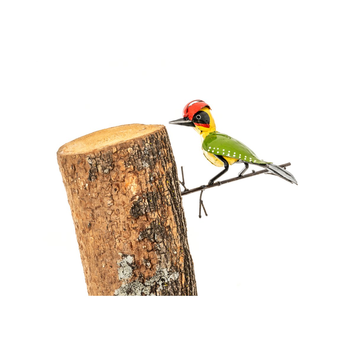 ZIMBA-ARTS PIC VERT EN MÉTAL À COLLER SUR L'ARBRE