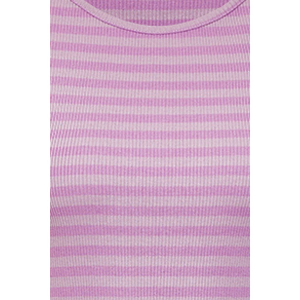 Tammo longsleeve in light purple / purple striped ribbed jersey for women