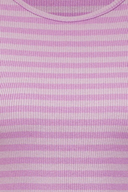Tammo longsleeve in light purple / purple striped ribbed jersey for women
