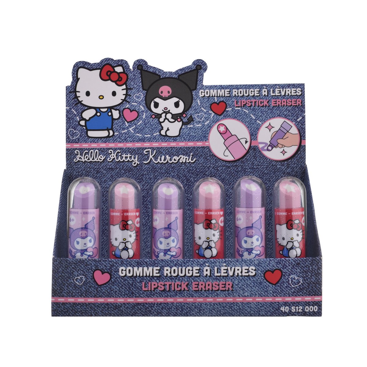 Hello Kitty og Kuromi Lipstick Eraser