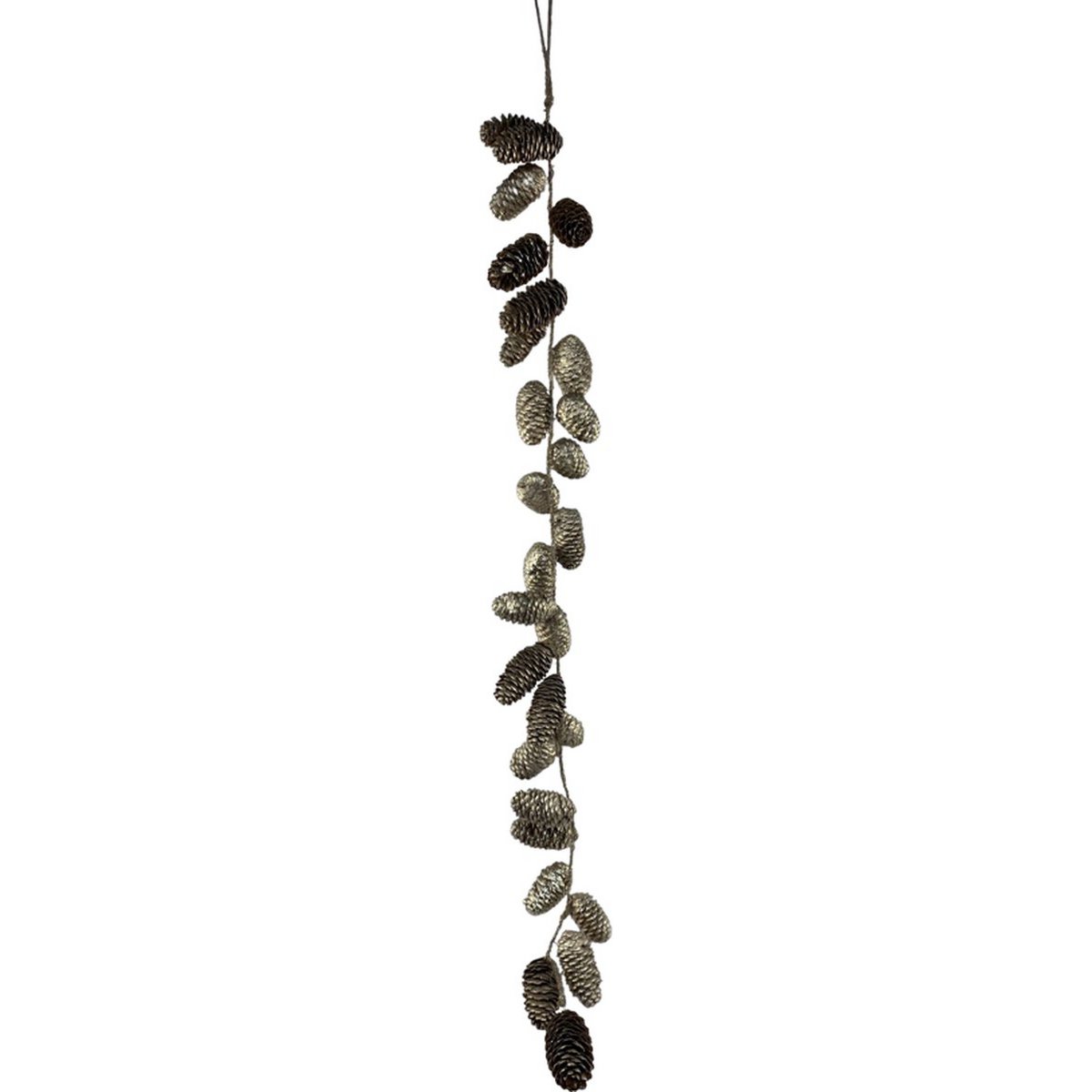Weihnachtsdeko Girlande - Girlande Long Island | 110cm | Extra lange Weihnachtsgirlande aus Naturmaterialien | Gold