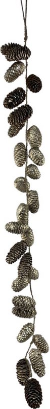 Christmas decoration garland - Garland Long Island | 110 cm | Extra long Christmas garland made of natural materials | Gold