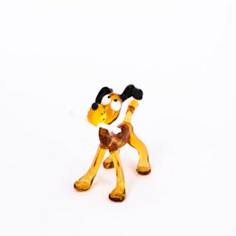 Cane con animale in vetro osseo