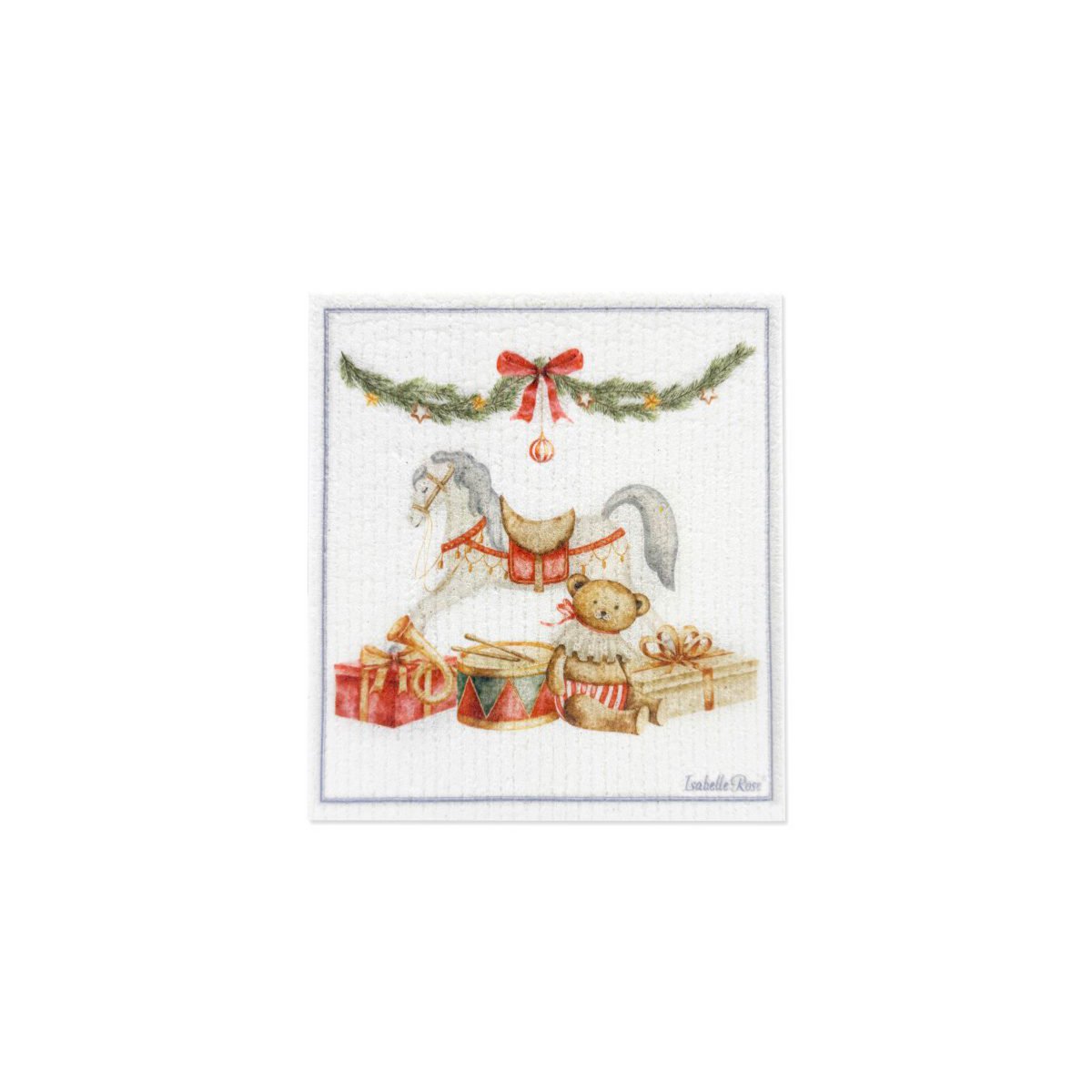 Strofinaccio Buone Feste 17x20 cm Isabelle Rose