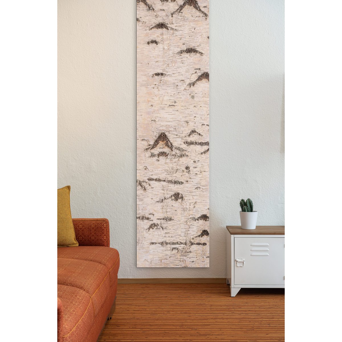 Corteza de abedul en paneles de pared